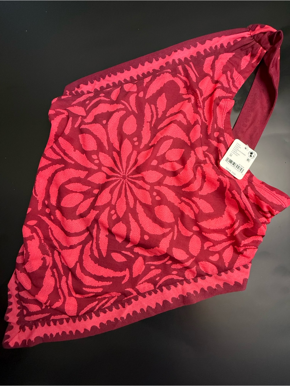 Free People Red & Dark Pink Floral Bandeau top